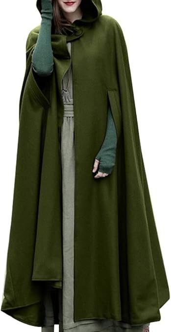 Amazon.com: Versear Women Hooded Long Cloak Cape Open Front Poncho Coat Halloween Costume Cosplay Outerwear Jacket Cloak : Clothing, Shoes & Jewelry Ireland Wardrobe, Cloak Clothing, Long Cloak, Winter Cloak, Open Front Poncho, Poncho Coat, Long Coat Jacket, Hooded Cloak, Costume Cosplay