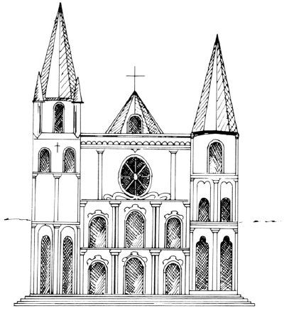 an architectural drawing of a cathedral