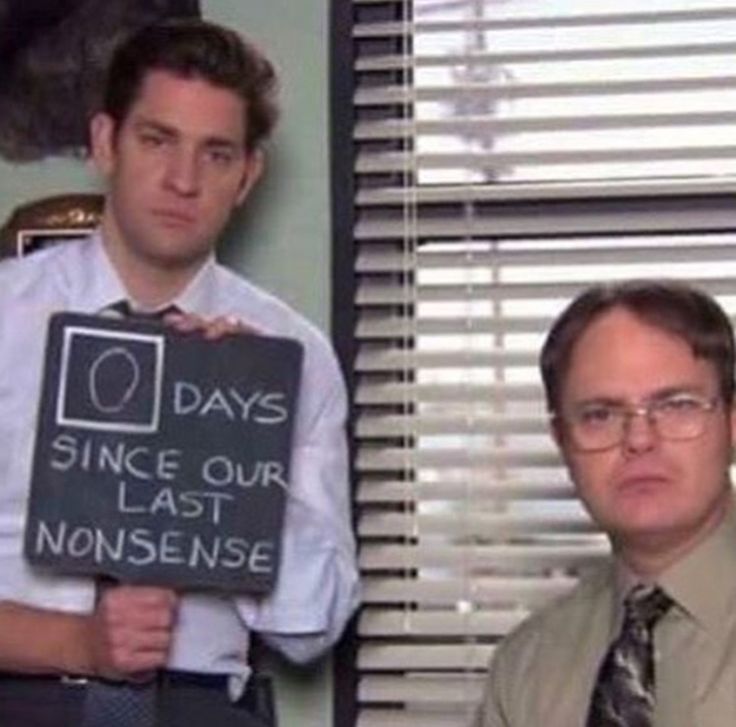 two men are holding up a sign that says days since our last nonsense