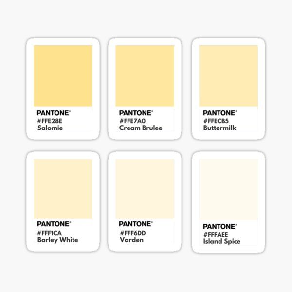 six pantone swatches with the same color as each one in different sizes and colors