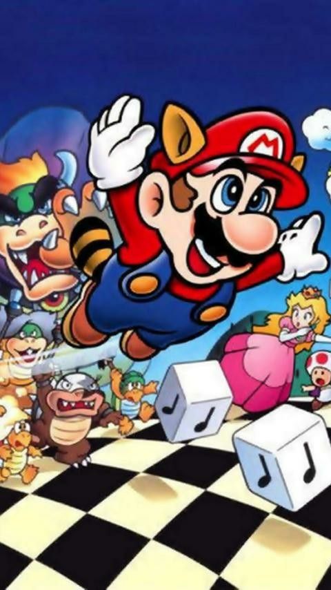 an image of mario and his friends playing with dices on a checkered floor