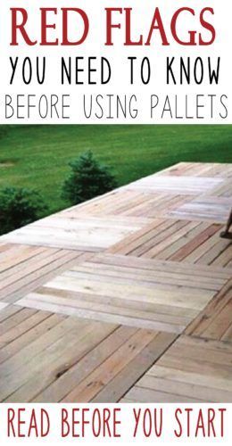 the cover of red flags you need to know before using pallets, with a dog sitting on it