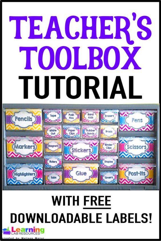 teacher's toolbox with free printable labels for teachers to use in their classroom