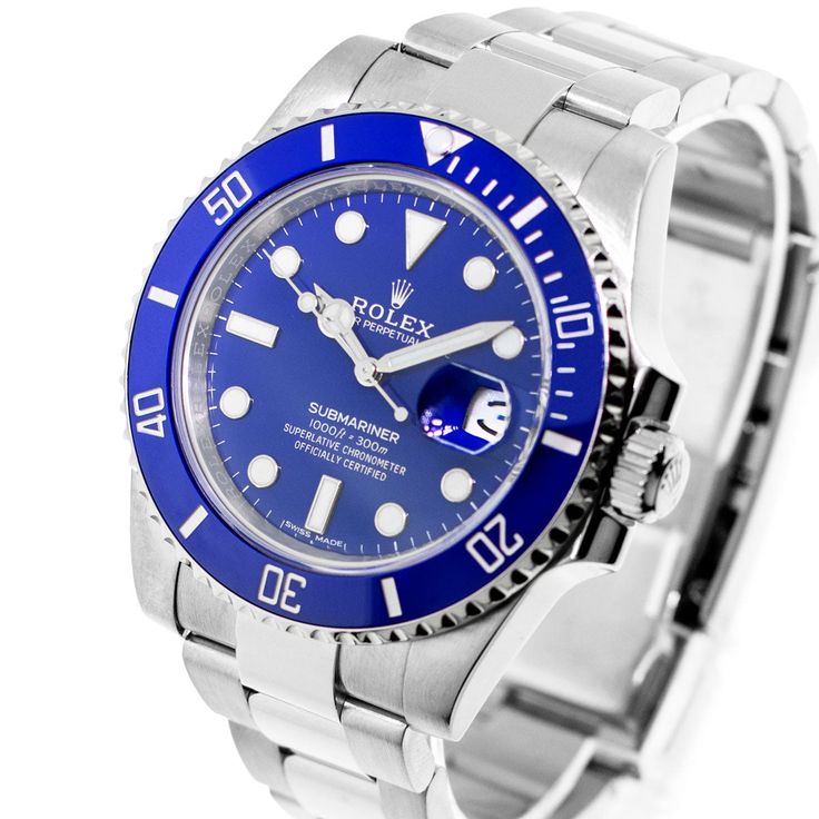 Rolex Submariner Smurf 40mm 18K White Gold Blue Dial & Blue Bezel 116619-Da Vinci Fine Jewelry Elegant Blue Watch With Date Indicator, Blue Automatic Watches For Formal Occasions, Formal Blue Automatic Watches, Luxury Blue Chronometer Watch, Classic Blue Watch With Date Indicator, Luxury Blue Watch Accessories With Subdials, Classic Blue Watch Band With Date Indicator, Luxury Automatic Blue Watches, Classic Blue Watch Accessories With Date Indicator