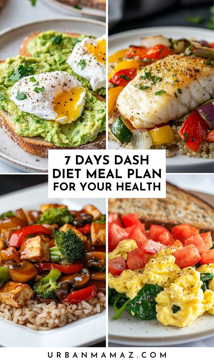 Looking for a DASH diet meal plan to improve your health? Check out this 7 days DASH diet meal plan! 2 Weeks Diet Plan, Eating Healthy Meal Plan, Mediterranean Dash Diet Plan, Ada Diet Meal Plan, Dash Diet Meal Plan For Beginners, No Sugar Meal Plan 21 Days, Dash Diet Grocery List, Dash Diet Dinner Ideas, Easy Dash Diet Breakfast Recipes