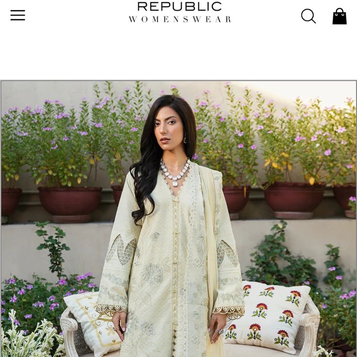 Republic 3 Piece . Very Pretty. Beautiful Embroidery And Design On Shirt And Pant And Dopata. Light Lemon Color Spring V-neck Sets With Resham Embroidery, Elegant Sets With Resham Embroidery And V-neck, Elegant V-neck Kurta With Dabka Work, Elegant V-neck Salwar Kameez With Dupatta, Spring Designer V-neck Dress, Spring Designer Resham Embroidered Dress, Spring Designer Embroidered Dress With Resham Embroidery, Elegant White Traditional Wear For Spring, Elegant Cotton Dresses For Eid