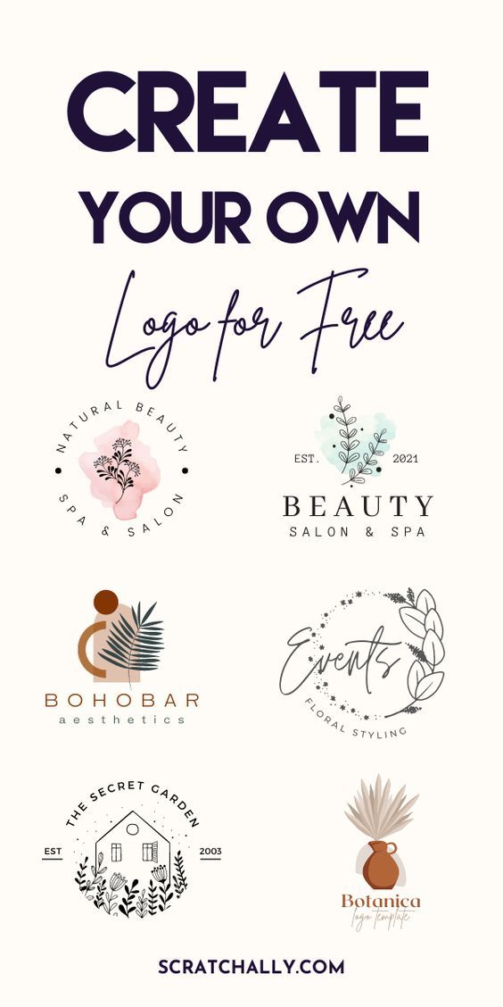 some logos that have been designed to look like flowers and plants in the middle of them