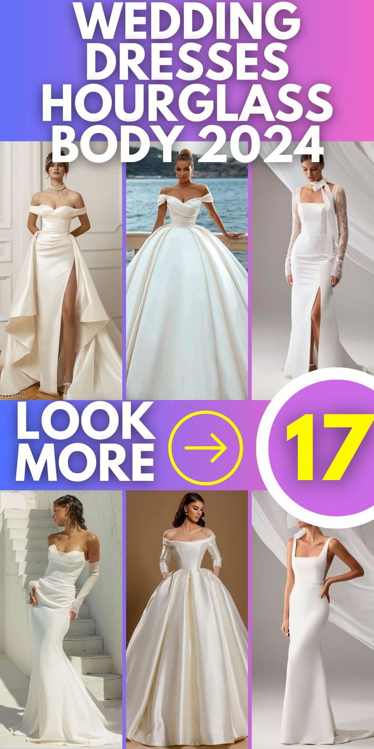 wedding dresses, hourglass bodysuits and gowns are featured in this ad