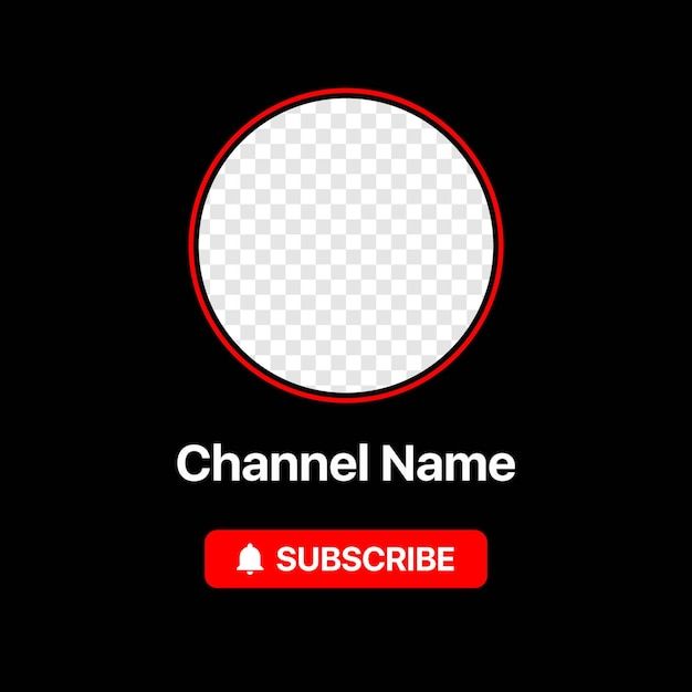 a black and red business card with the name channel name subscribe on it