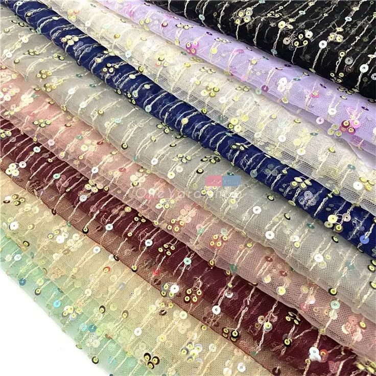 Beautiful Stripe Pattern Sequin Lace Mesh Fabric - OneYard Party Tulle Fabric With Sequins, Multicolor Tulle Fabric For Spring Party, Purple Embroidered Organza Fabric For Party, Multicolor Organza Embroidered Fabric For Party, Party Sequin Net Fabric, Spring Party Multicolor Tulle Fabric, Party Embroidered Sequin Net Fabric, Party Sequin Embellished Net Tulle Fabric, Spring Party Tulle Fabric Made Of Net