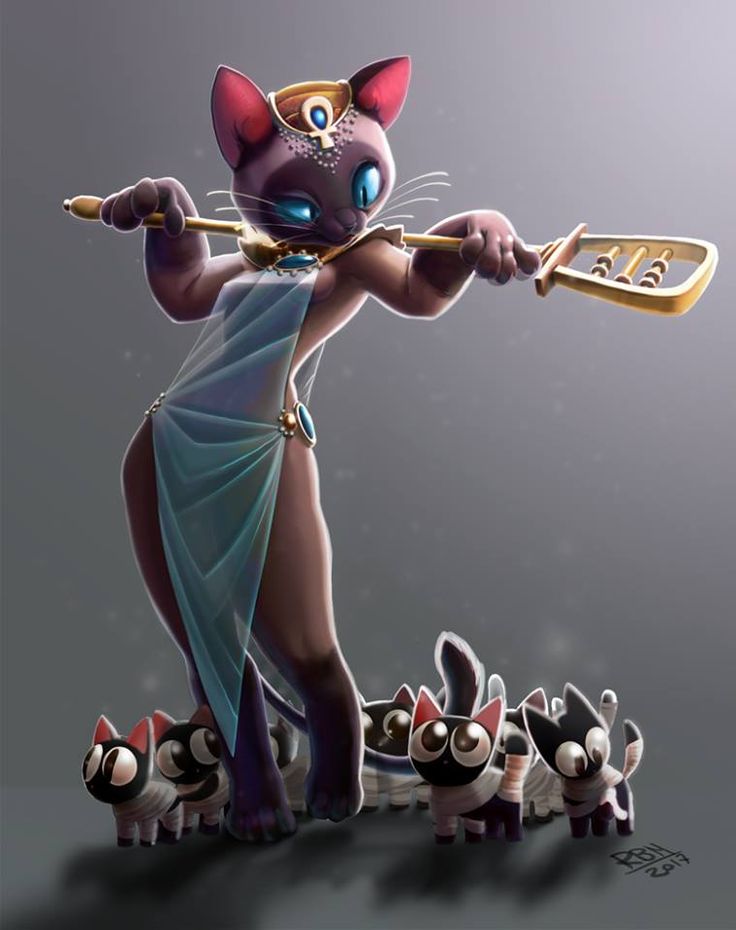 a cartoon cat holding a tennis racquet in front of many small kittens