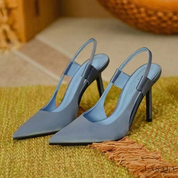 Lasaky - Stiletto Heels with Pointed Toe and Back Strap, Perfectly Paired with a Dress - Elegant Sandal Ladies Shoes 2022, Lime Green Heels, Low High Heels, High Heel Mule Shoes, Elegant Pumps, Elegant Sandals, Elegant Heels, High Heel Mules, Chic Sandals