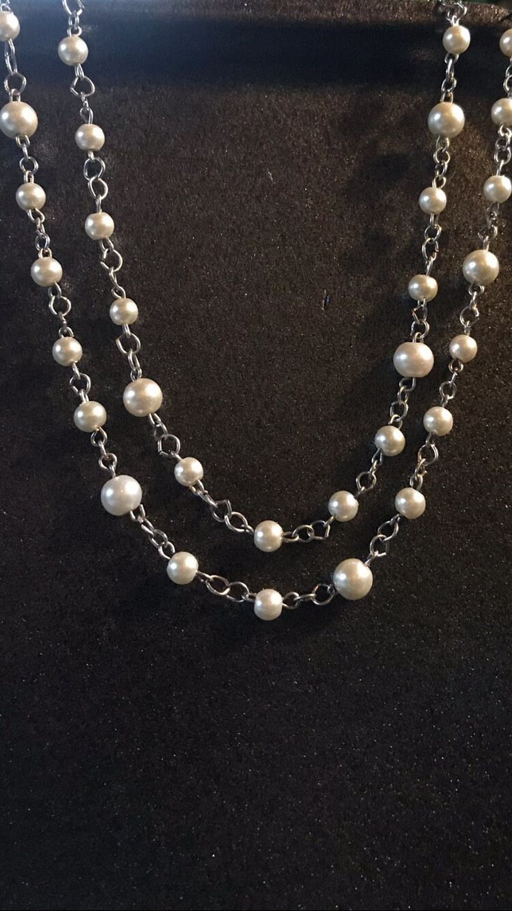 "PERFECT FOR ANY OCCASION!!  Here's your white to go with any attire NECKLACE: Double strand WHITE  .4\" and  .6\" GLASS PEARL BEADS ON HANDMADE SILVER COPPER  LINK LET 17\" and 18\"  chains w Silver tone lobster clasps. Can wear as single strand or double strands.  Adjustable lengths. EARRINGS: White .4\" glass PEARL BEAD on Silver Plated ear hook dangle drop .12\" length w rubber backs.   Handcrafted no machines, not one strand the same each uniquely made.  Proceeds go to Abundant Hope pregnan White Pearl Double Strand Layered Necklace, White Double Strand Pearl Layered Necklace, White Double Strand Pearl Chain Layered Necklace, White Double Strand Layered Necklace, White Pearl Chain Layered Necklace, White Pearl Layered Necklace With Pearl Chain, White Pearl Layered Necklace For Parties, White Double Strand Pearl Necklace For Party, White Double Strand Necklace For Party