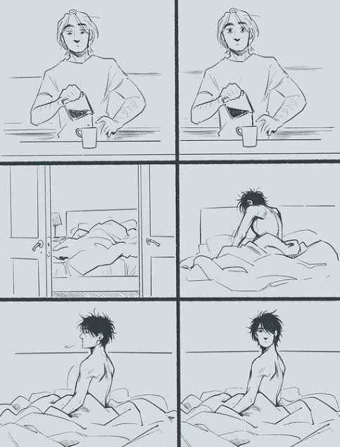 the storyboard shows an image of a person laying in bed