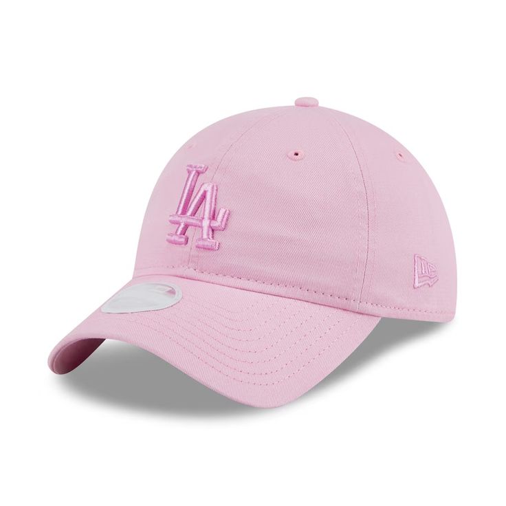 Women's Los Angeles Dodgers New Era Fondant Pink 9TWENTY Adjustable Hat Curved Visor Dad Hat For Sports, Curved Bill Baseball Cap For Sports, Pink Dad Hat With Curved Brim For Sports, Spring Sports Baseball Cap With Curved Bill, Spring Baseball Cap For Sports Events With Curved Bill, Spring Sports Events Baseball Cap With Curved Bill, Pink Curved Brim Dad Hat For Sports, Pink Hat With Embroidered Logo For Streetwear, Pink Embroidered Logo Hat For Streetwear