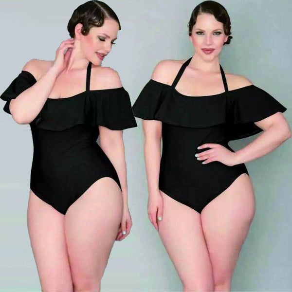 Womens Plus Size Beachwear Monokini – STYLEGOING Stretch Halter Neck One Piece For Swimming, Stretch Halter Neck One-piece For Swimming, Halter Neck Stretch One Piece For Swimming, Stretch Halter Neck One Piece For Beach Party, Stretch One-piece Swim Dress For Sunbathing, Monokini Swimsuit, Beach Items, Credit Card Online, Monokini Swimsuits