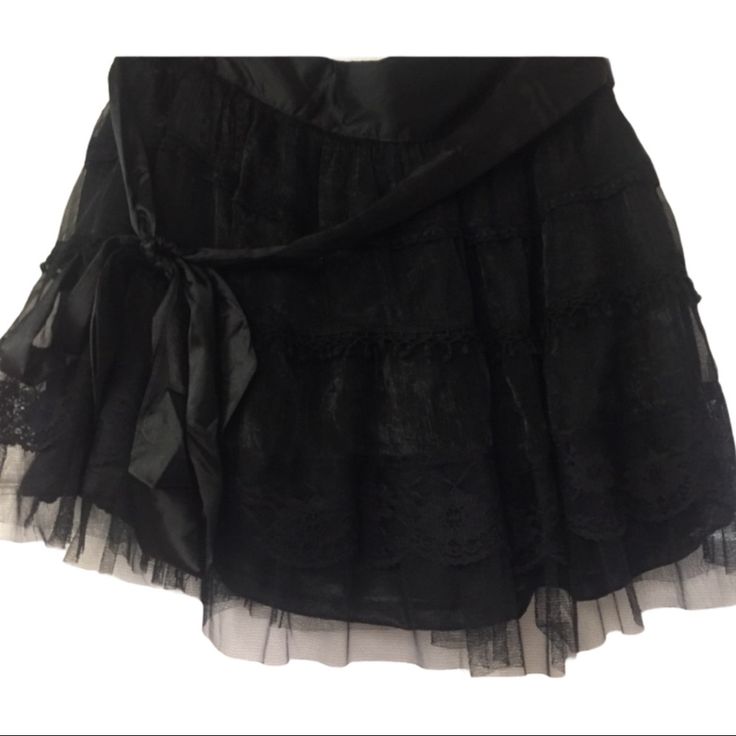 Black Chiffon And Lace Mini Skirt, Perfect For Layering. Wear With Leggings Or Use As A Slip Or Dress Extender. Recycled Packaging Is Used When Possible Summer Party Skirt With Lace Trim, Sheer Mini Skirt For Night Out, Party Mini Skirt With Lace Trim, Summer Party Mini Skirt With Lace Trim, Chic Party Mini Skirt With Lace Trim, Summer Evening Skirt With Lace Trim, Lace Tiered Mini Skirt For Party, Black Lace Trim Mini Skirt For Summer, Black Skirt With Lace Trim For Summer