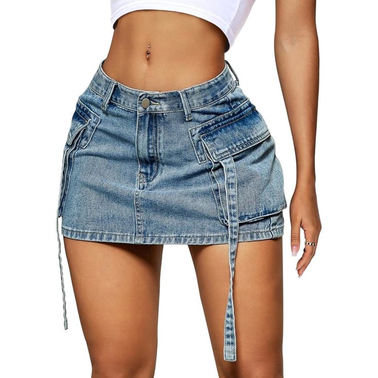 Material: This Mini Cargo Skirt Is Made Of 65% Cotton, 32% Polyester, And 3% Spandex, Which Is Breathable And Soft To Wear All Day. Design Highlights: Y2k Style, Detachable Side Straps, Low Waist Design, Mini Length, High-Stretch Fabric, Flap Pockets, Button-Zip Fly. Match: The Y2k Low Waist Design Adds A Modern Touch And Better Shows Your Body Proportions. Greatly Match With Blouses, Tank Tops, Shirt, Sweater, Cardigan, Coats, High-Heeled Boots, Sneakers, Etc. Mini Skirt Street Style, Y2k Jean Skirt, Mini Skirt Summer, Slim Fit Skirts, Cargo Mini Skirt, Trendy Denim, Skirt Y2k, Skirt Mini, Cargo Skirt