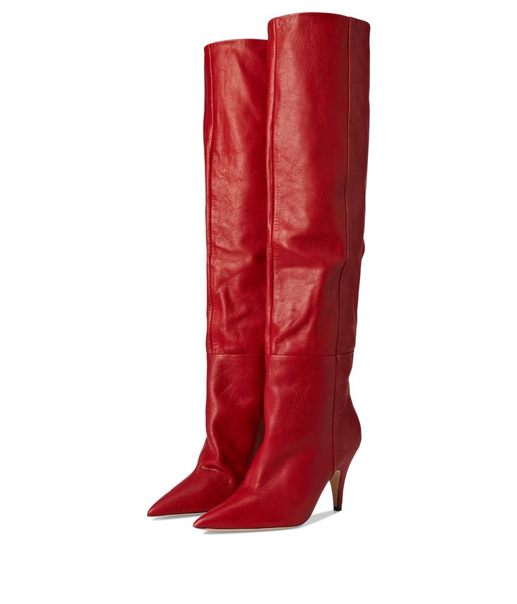 PRICES MAY VARY. Steve Madden Womens Red Leather Knee High Boots, Red Knee Boots, Red Boots Outfit, Red Knee High Boots, Fall Boots, Red Boots, Knee High Leather Boots, Calf Boots, Boots Outfit