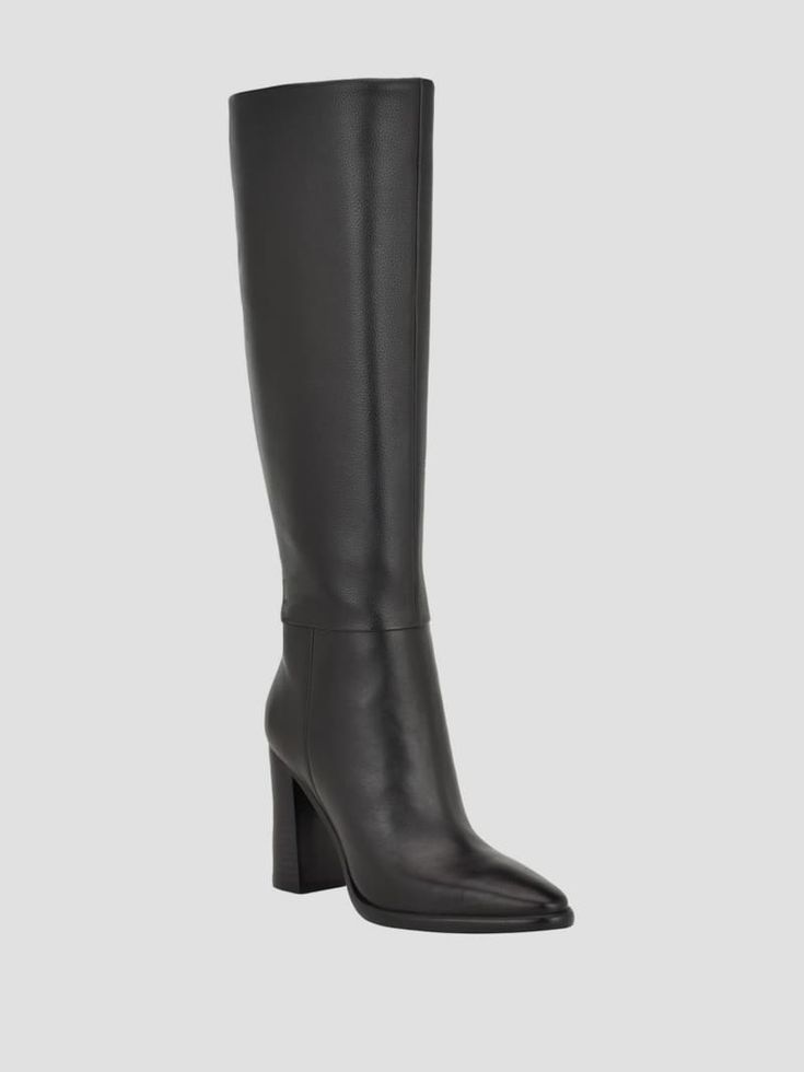 Lannie Knee-High Boots | GUESS Womens Tall Black Boots, Knee High Boots Dress, Thigh High Boots Flat, Clothing Aesthetic, Black Knee High Boots, Black Boots Tall, Thigh High Boots, Womens Fall, Dress With Boots