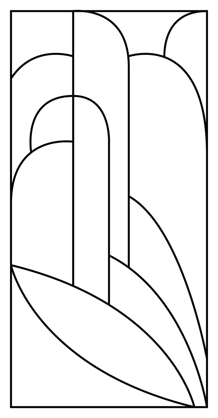 a black and white image of an art deco design with curves in the center, on a