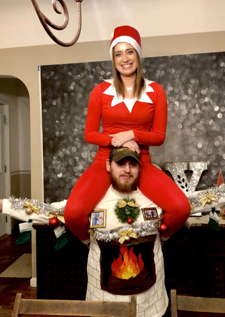 Funny Christmas Outfits For Couples, Diy Couples Christmas Sweaters, Christmas Couple Outfits Party, Couple Ugly Sweater Ideas, Couples Ugly Christmas Sweaters Diy, Diy Ugly Christmas Sweater Couples, Couples Christmas Costumes, Couples Ugly Sweater Ideas, Couples Christmas Party Outfits