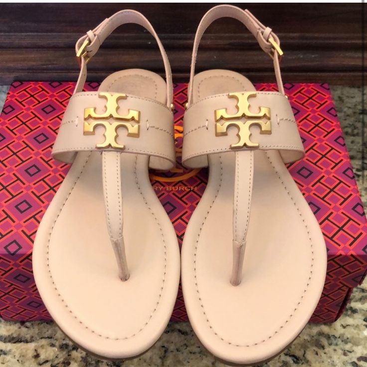 Tory Burch Everly T-Strap Sandals Color Sea Shell Pink Excellent Condition With Minimal Sign Of Wear Size: 7 Shell Pink, T Strap Sandals, Tory Burch Shoes, Sea Shell, T Strap, Strap Sandals, Women's Shoes Sandals, Sea Shells, Tory Burch