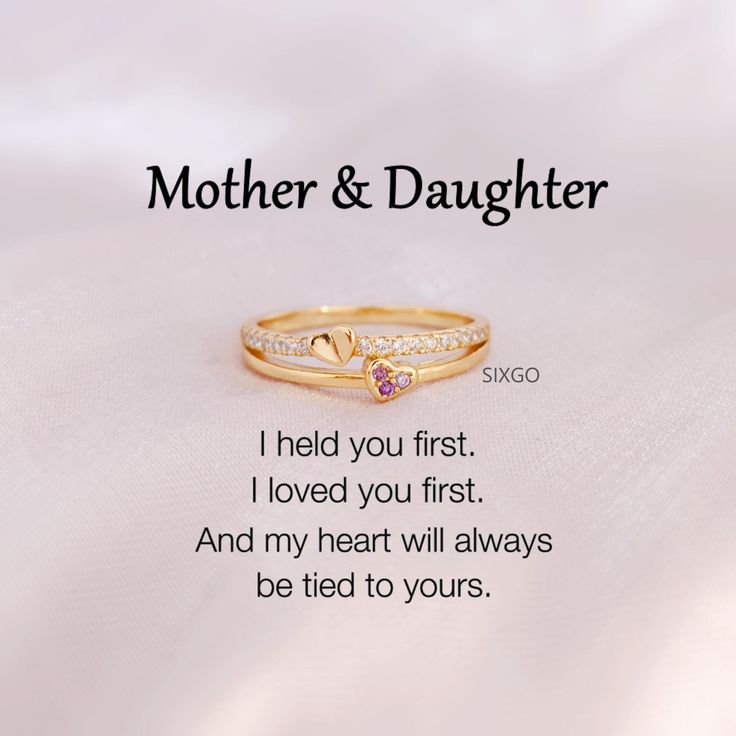 a mother and daughter's wedding ring with the words i help you first