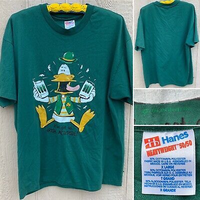 Vintage I’ve Got An Irish Attitude T-Shirt c 1988 Air Waves Inc XL  | eBay Vintage Green T-shirt For Fan Merchandise, Vintage Green T-shirt With Logo Print, Green Beer, A Duck, Graphic Tees Vintage, Concert Tees, Vintage Graphic, Vintage Graphics, Fancy Dresses