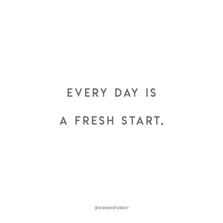 a white background with the words every day is a fresh start