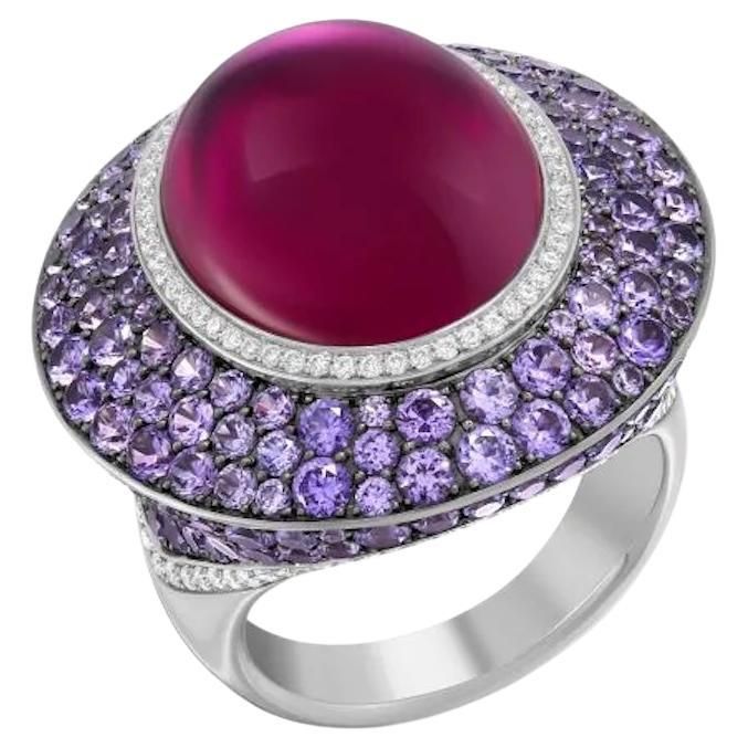 Ring 18K (Matching Earrings Available) Diamond 66-Round 57-0,41-4/6A Diamond 54-Round 57-0,19-4/6A Tourmaline 1-Oval-18,16ct Purple Sapphire 202-7,38 ct Size 7.5 USA NATKINA embraces the principles of modern Feminism — meaning, we believe a woman’s virtue is more than her external beauty. We believe that women deserve to feel proud of their achievements and should commemorate those achievements accordingly, be they a CEO, an Economist, a Designer or a new Mother. We believe that every single day Luxury Round Cabochon Amethyst Ring, Luxury White Gold Amethyst Ring With Gemstone Accents, Luxury Amethyst Cabochon Ring For Formal Occasions, Luxury Formal Cabochon Amethyst Ring, Luxury Formal Amethyst Cabochon Ring, Luxury Purple Platinum Rings, White Gold Amethyst Ring With Gemstone Accents, Luxury Amethyst Ring With Center Stone, Luxury Round Amethyst Ring With Gemstone Accents