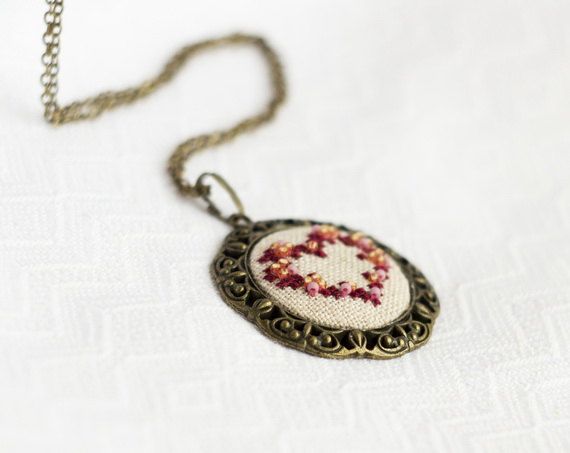 Red heart necklace hand embroidered necklace beaded by skrynka Handmade Heart-shaped Jewelry For Weddings, Handmade Heart-shaped Wedding Jewelry, Heart-shaped Beaded Wedding Necklaces, Handmade Heart Pendant Jewelry For Wedding, Wedding Heart-shaped Beaded Necklaces, Heart-shaped Beaded Jewelry For Gifts, Heart Pendant Beaded Necklace For Gift, Vintage Beaded Necklaces With Heart Beads For Gifts, Vintage Handmade Heart Necklace Gift