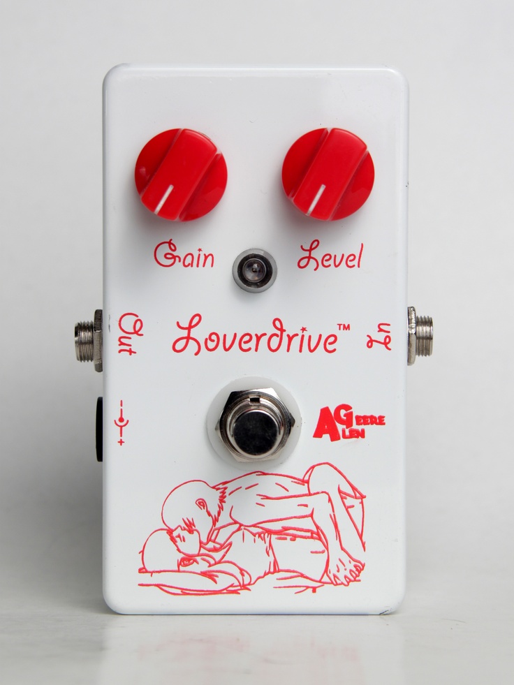 an overdrive pedal with two red knobs