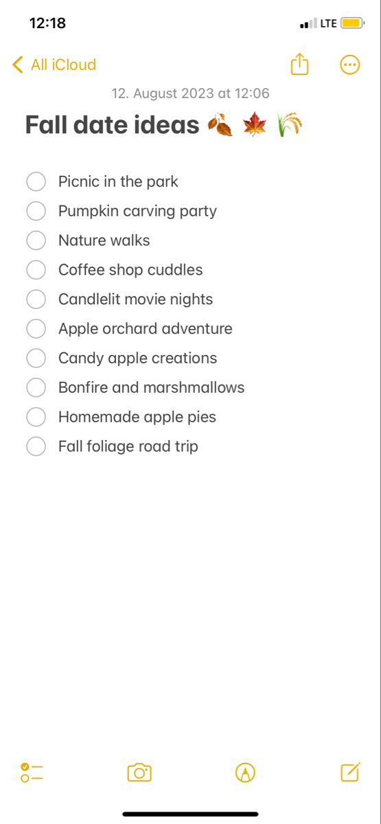 the fall date checklist is displayed in this screenshote screen shot, with an arrow