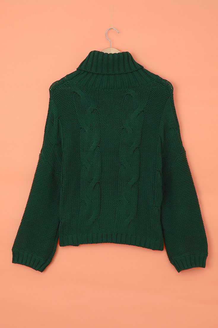 Green Cuddle Weather Cable Knit Handmade Turtleneck Sweater Cozy Fit Cropped Sweater For Winter, Soft Knit Green Cropped Sweater For Fall, Green Soft Knit Cropped Sweater For Fall, Green Cozy Cropped Sweater For Fall, Long Sleeve Soft Knit Acrylic Sweater, Casual Acrylic Yarn Outerwear For Winter, Casual Acrylic Yarn Winter Outerwear, Green Cable Knit Turtleneck Sweater, Cozy Acrylic Cropped Sweater For Fall