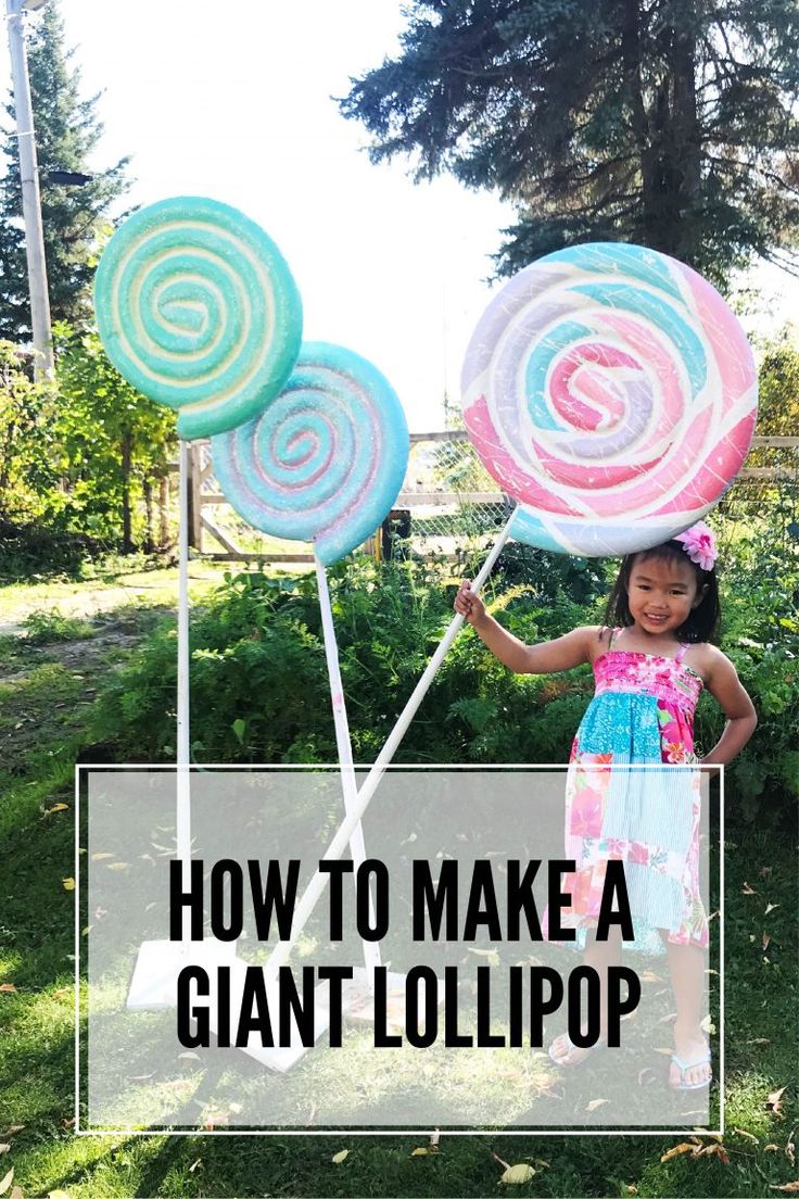 how to make a giant lollipop prop Giant Lollipop, Lollipop Decorations, Candy Props, Candy Decorations Diy, Giant Lollipops, Willy Wonka Party, Candy Themed Party, Lollipop Party, Diy Candy Land