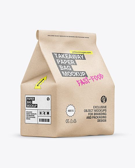 a paper bag mock up on a white background