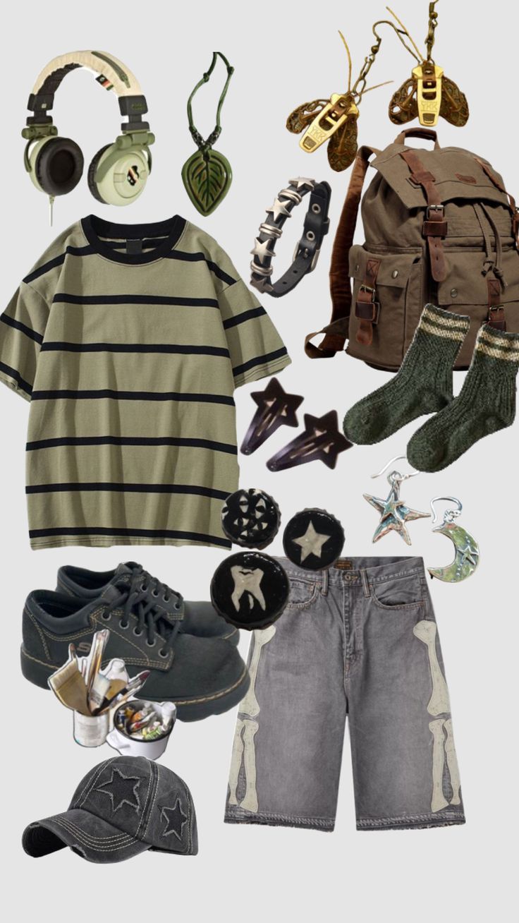 #green #grunge #fairycore #mascfairycore #nature #outfitinspo #outfit #vibes #fit #greenaesthethic #aesthetic Green Grunge, Grunge Fits, Silly Clothes, Look Grunge, Masc Outfits, Grunge Fairycore, Funky Outfits, Foto Poses, Cute Anime