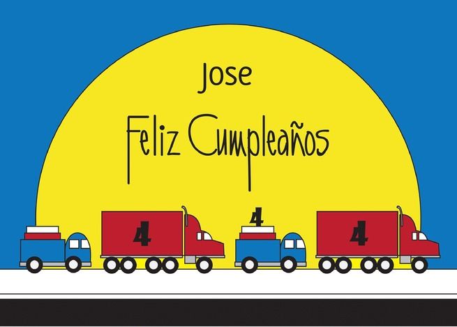 Cumpleaï¿½os de 4 Aï¿½os para Niï¿½o con Nombre Personalizado card Handmade Invitation Cards, Text Artist, Free Ecards, Card Card, First Names, Invitation Cards, Card Games, Red And Blue, Happy Birthday