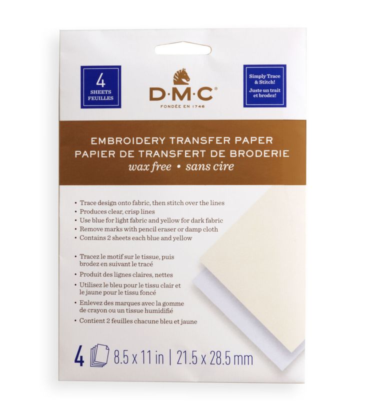 dmc embellishment transferer paper, 4 x 6 in, white pack