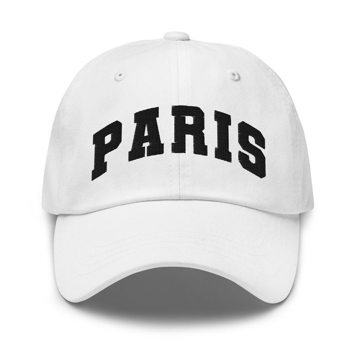 "Add a touch of Parisian flair to your casual or athleisure wear with our embroidered \"Paris\" baseball hat. This stylish and versatile accessory is perfect for both fashion-forward individuals and travel enthusiasts alike. Crafted with care, this hat features high-quality embroidery that showcases the iconic \"Paris\" lettering. The classic baseball hat design is both comfortable and adjustable, ensuring a perfect fit for all-day wear. Whether you're strolling through the streets of Paris or simply want to channel the city's chic style, this hat is a must-have. It effortlessly combines fashion and functionality, making it suitable for various occasions, from weekend outings to outdoor adventures. At VidaLoka, we prioritize quality and customer satisfaction. That's why we've selected prem Casual Snapback Hat With Letter Embroidery, Trendy Cotton Trucker Hat For Sports, Hip Hop Hat With Embroidered Logo And Curved Brim, Casual Adjustable Hat For College, Trendy Letter Embroidery Dad Hat, Casual Trucker Hat With Letter Embroidery, Casual Snapback Hat With Letter Embroidery For Streetwear, Streetwear Baseball Cap With Embroidered Logo, Sports Cotton Snapback Hat With Letter Print