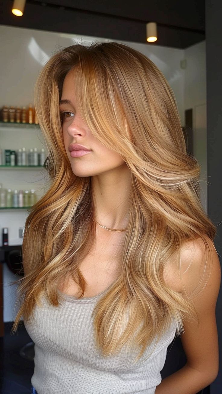 25 Exquisite Dirty Blonde Hair Color Ideas Dirty Blonde Hair Color Ideas, Copper Blonde Hair, Warm Blonde Hair, Strawberry Blonde Hair Color, Golden Blonde Hair, Ginger Hair Color, Vlasové Trendy, Dirty Blonde Hair, Honey Blonde Hair