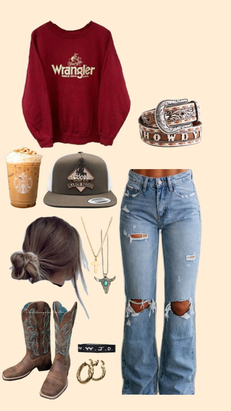 #western #westernfashion #country #countrygirl #countryfashion #fall #fallaesthetic Punchy Outfits, Country Outfits Women, Casual Country Outfits, Western Wear Outfits, Cute Country Outfits, Nashville Outfits, Western Jeans, Cowboy Outfits, Country Fashion