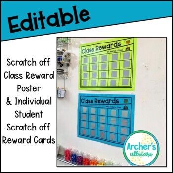 a classroom poster with the words edittable on it and an image of a reward board