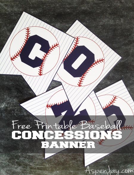 free printable baseball concession banner