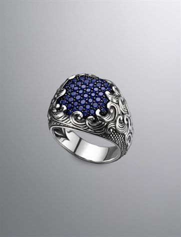 Men's Ring David Yurman Mens Ring, David Yurman Ring, Men Ring, Classy Jewelry, Sapphire Earrings, Men's Rings, Blue Rings, David Yurman, Cartier