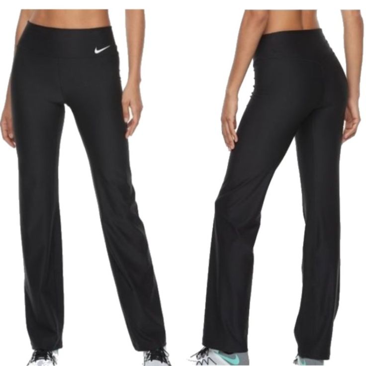 This Is For 1 Pair Women's Nike Pants Brand New With Tag Black With Grey Swoosh Size X-Small My Measurement Laying Flat Approx. Waist 12 1/2", Total Length 40 1/2", Inseam 32 1/2" Ankle Width 9 1/4" Tag Has 484531 010 Regular Fit Dri-Fit Stay Cool 88% Polyester, 12% Spandex Kw Nwt Extra Sm S Nike Yoga Pants For Sports, Nike Functional Gym Bottoms, Functional Nike Gym Bottoms, Casual Black Moisture-wicking Yoga Pants, Nike Black Yoga Pants, Nike Stretch Athleisure Pants, Sporty Mid-rise Gym Bottoms, Sporty Mid-rise Bottoms For Gym, Sporty Black Nike Yoga Pants