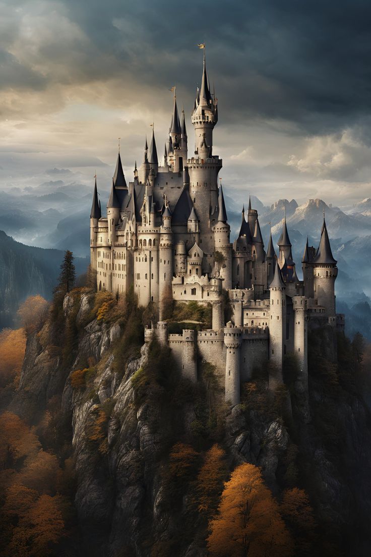 an image of a castle on top of a mountain