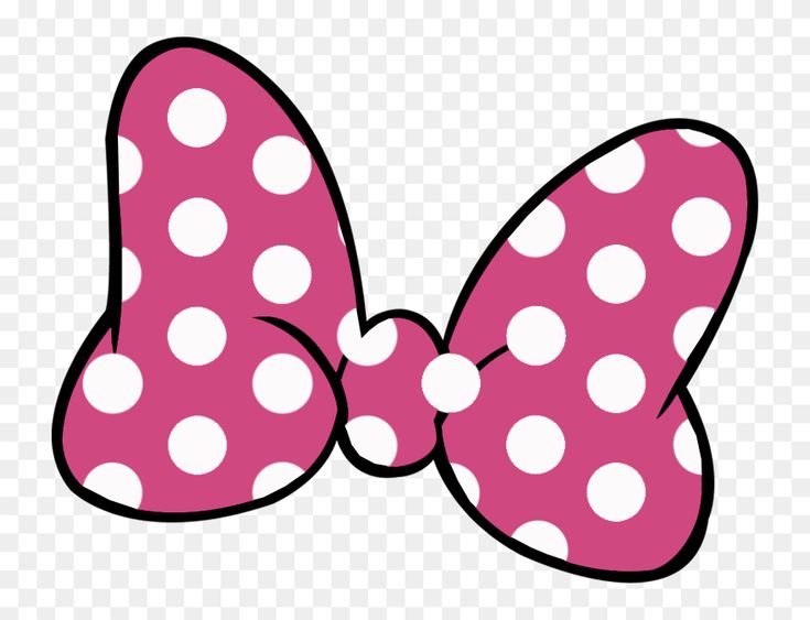 a pink bow with white dots on it clipart - minnie mouse ears png