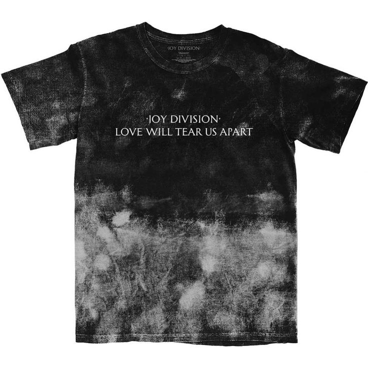 Joy Division Tear Us Apart Unisex T-Shirt Washed Black Band Merch T-shirt With Graphic Print, Crew Neck T-shirt With Text Print For Concert, Acid Wash Band Merch T-shirt With Graphic Print, Washed Black Short Sleeve T-shirt With Text Print, Relaxed Fit Washed Black T-shirt With Screen Print, Grunge Crew Neck T-shirt In Ring-spun Cotton, Unisex Acid Wash T-shirt With Screen Print, Acid Wash Band Merch T-shirt In Relaxed Fit, Acid Wash Alternative Style T-shirt With Screen Print